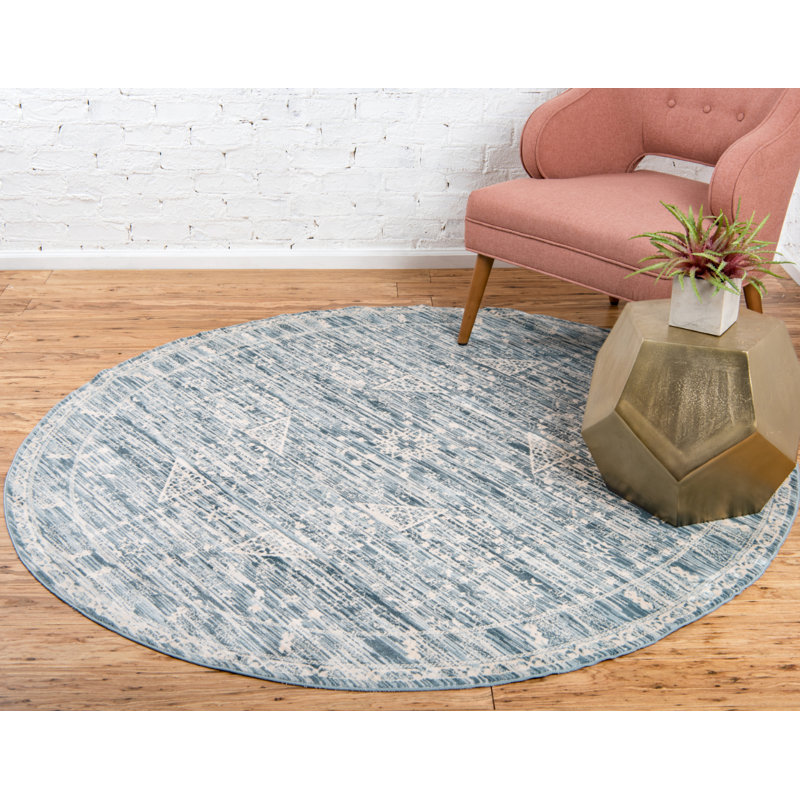 Milica Geometric Indoor Rug, Round 6'1"