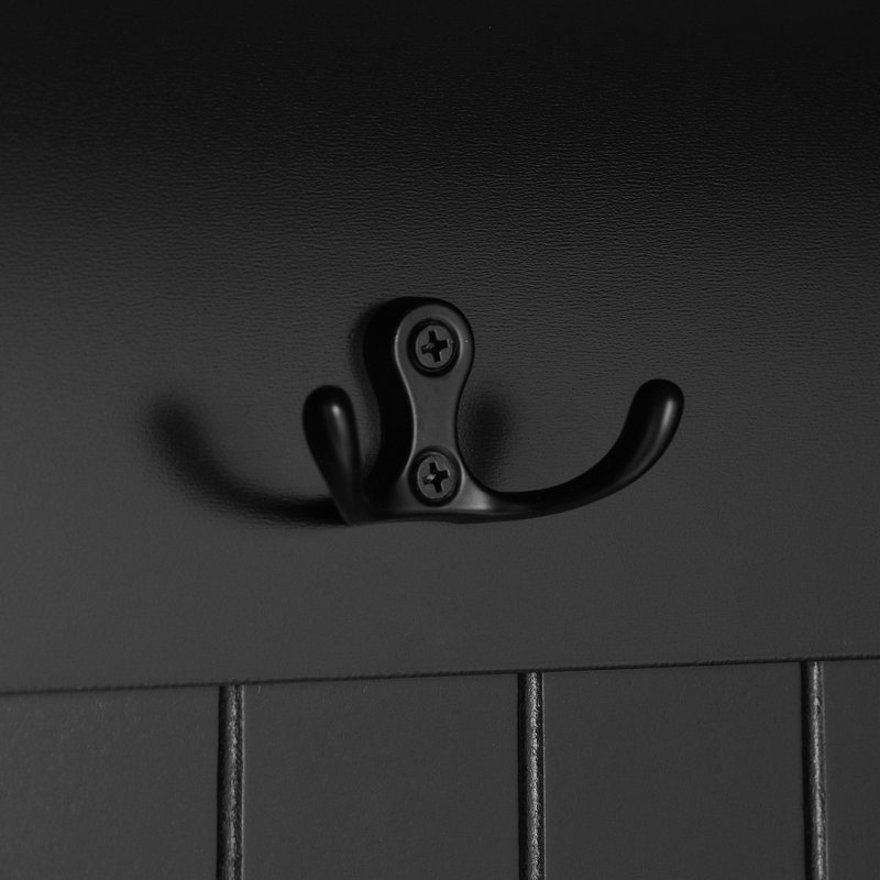 Hall d'entrée 78,7 po avec banc, banc de rangement et armoires, Noir