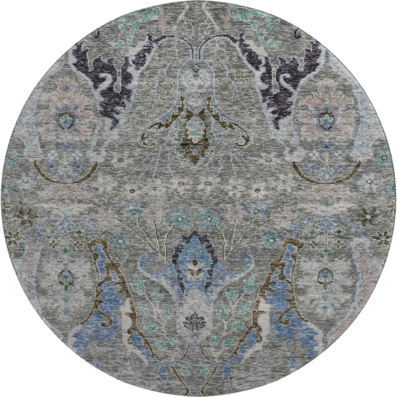 Premium Machine Washable Alaina AMF1932 Modern Rug, Round 8'