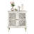 Vintage Hollow-Carved Accent Cabinet, 2-Door Display Storage Sideboard with Symmetrical Floral Design, Adjustable Shelf and Solid Wood Legs-944557092