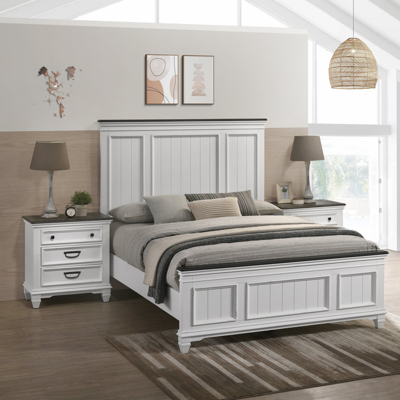Ensemble de chambre à coucher 3 pièces Semaj, Grand, Weathered White