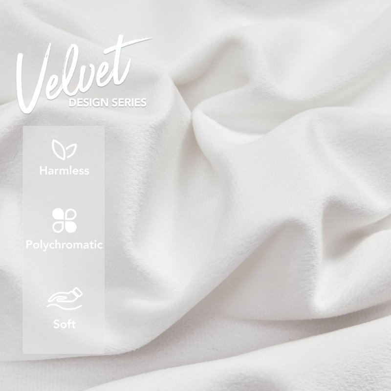 Cream White Velvet Reversible Standard/Queen Pillow Cover Set
