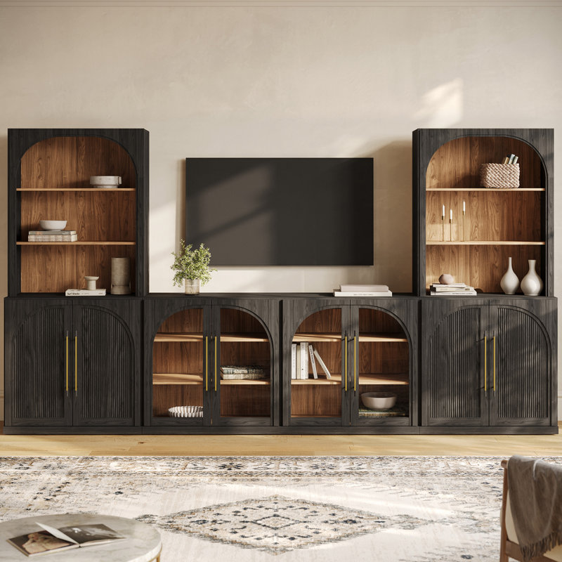 Ensemble de meuble télé 6 pièces Hrima Series 1A2G, ébène, Ebony