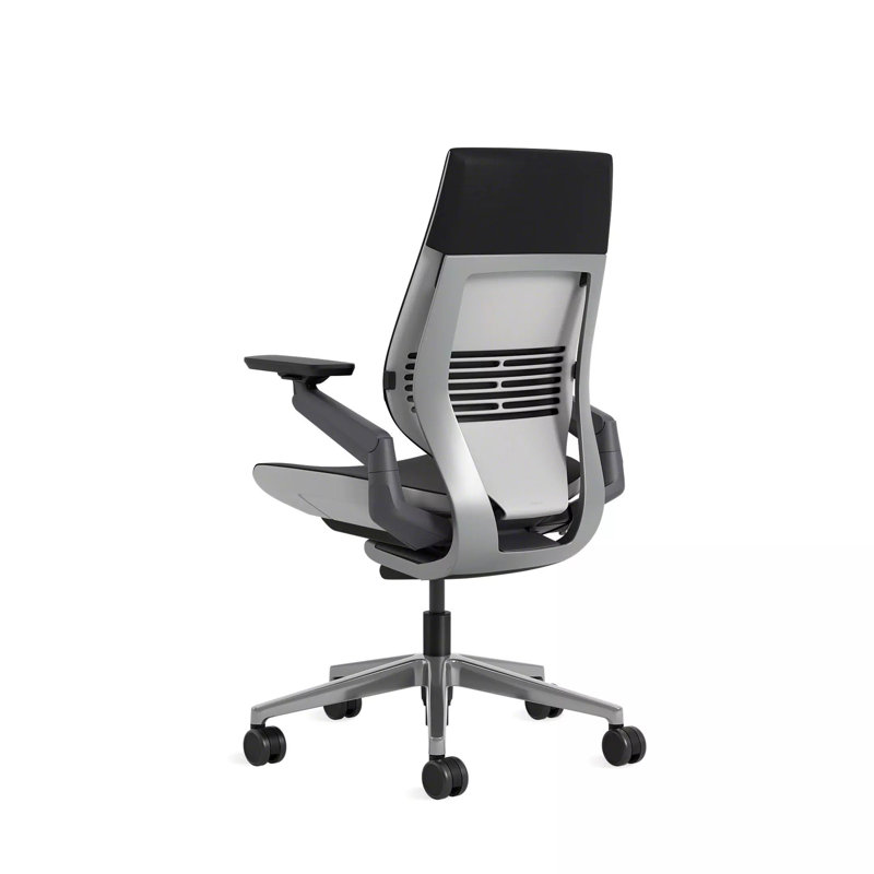 Steelcase Gesture Executive Leather Chair, Seagull, Carpet, Ebony