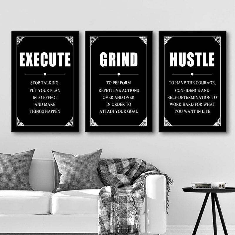 Affiches de motivation, ensemble d'art mural, impressions inspirantes, décoration murale, citations, peintures, œuvres d'art pour chambre, salle de gym, salon, bureau