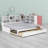 Modern Daybed Frame with 2 Drawers and Open Shelves, LED Lighting & USB-128931958