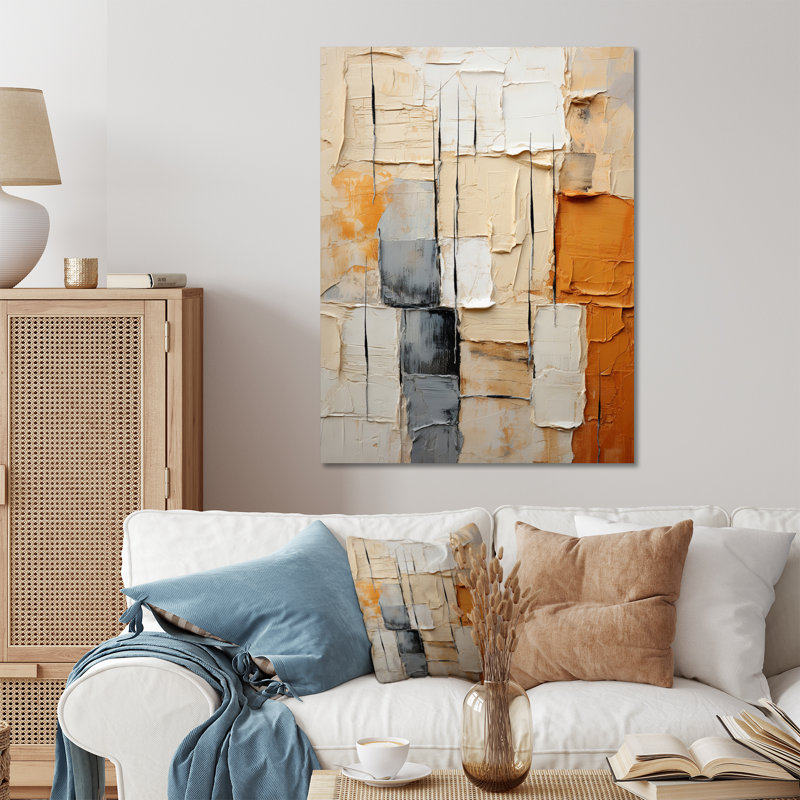 Abstraction II - abstrait, collage, art mural en métal, H 20 po x l 12 po x P 1 po