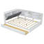 Lit plateforme en bois avec tête de lit, tablettes et 2 tiroirs-158789097