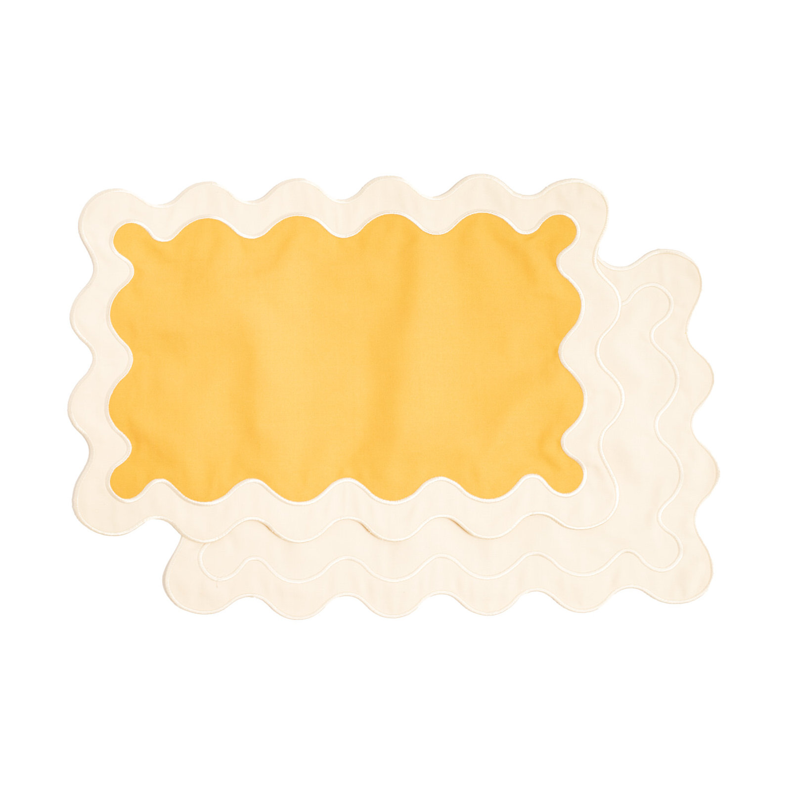  Polyester Embroidered Square Placemat, Mimosa