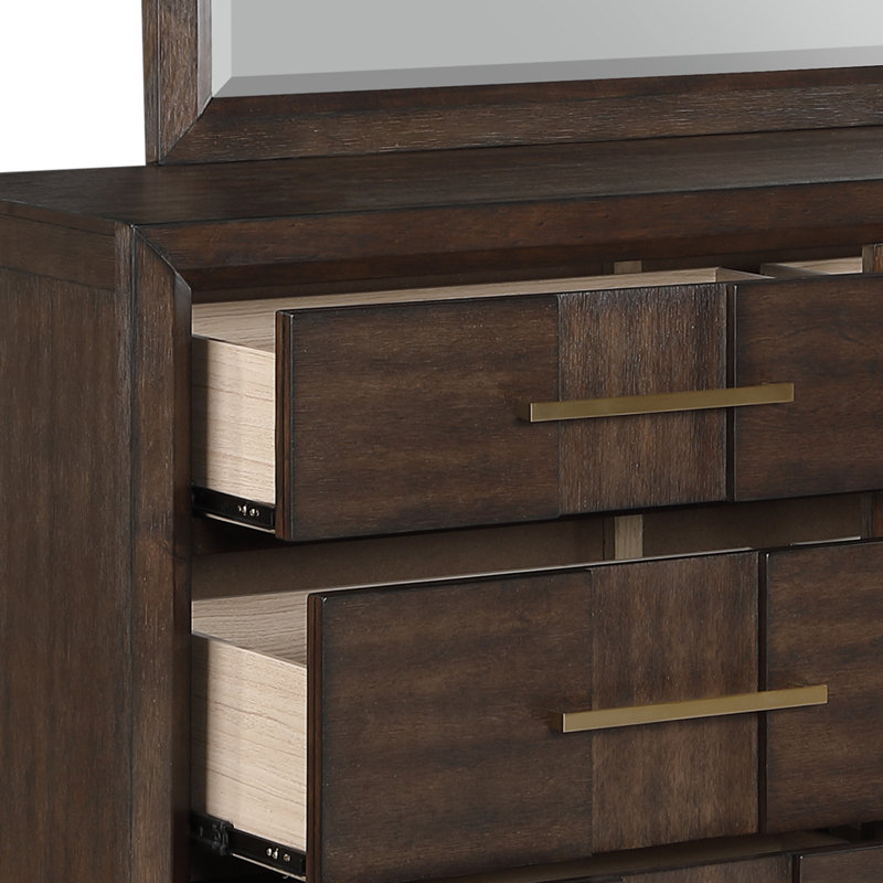 Commode 6 tiroirs Adryan, Brun