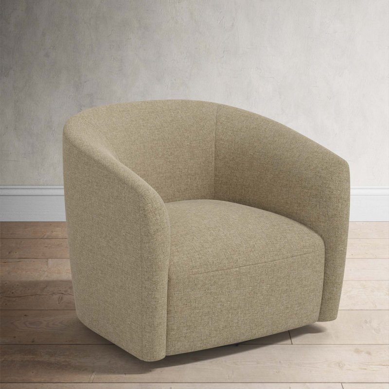 Marita 32" Barrel Chair, Zuma Natural Textured Linen