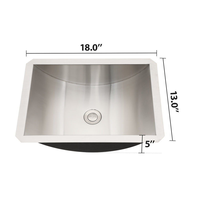 18"X13" Brushed Nickel Stainless Steel Undermount Bathroom Sink With Pop Up Drain, Su304 Construction For Robustness, Nano Surface Repels Water Like A , Smooth Basin Effortless Cleaning, 18X13x5 Inch