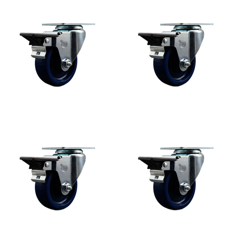 Solid Poly Swivel Posi Brake Caster