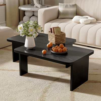 Ensemble de table basse moderne et minimaliste, table basse rectangulaire avec motif d'épissage, table de combinaison multifonctionnelle