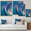 Décoration murale moderne sur toile de luxe en bleu et rose-2100883415-2100883419