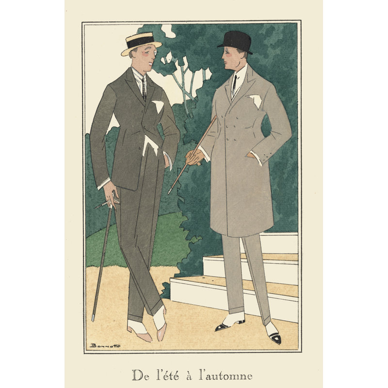 Men's Fashion III by Leon Bonnotte - Print on Canvas, 30 cm H x 20 cm W, Wrapped Canvas