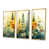 Toile avec cadre flottant or