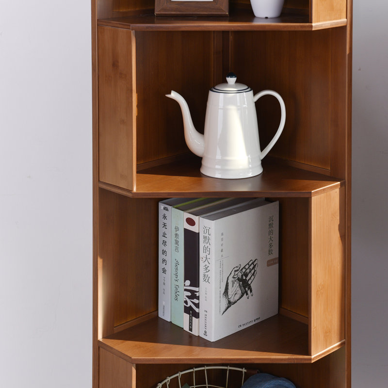 Industrial Cube Shelf Corner Bookshelf Display Storage Tall Multifunctional Stand, (4 Shelves) 58.5"H x 13.8"W x 13.8"D