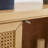 39.4" Mid Century Modern Rattan Sideboard Buffet Cabinet With 2 Outlet Holes, Coffee Bar Wine Bar Credenza, Retro Storage Cabinet For Entryway, Hallway, Living Room, Kitchen, Dining Room, Natural-1349465363