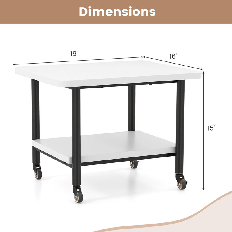 15'' H x 19'' W Printer Stand with Wheels