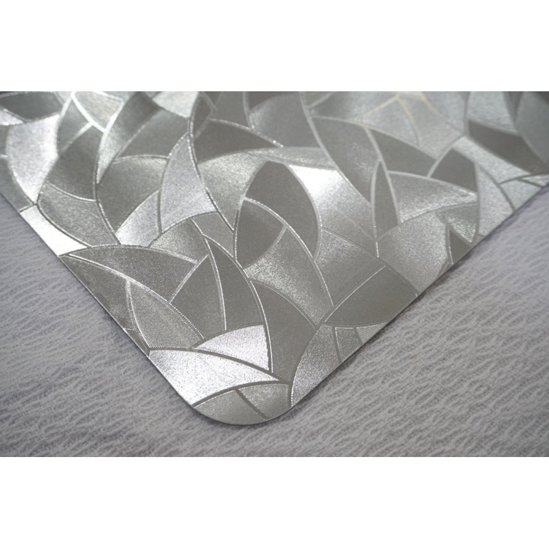 Silver Leaf Design Vinyl Placemats Set of 4