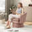 360° Swivel Accent Chair with Arms, Cozy Round Chenille Fabric-806284386