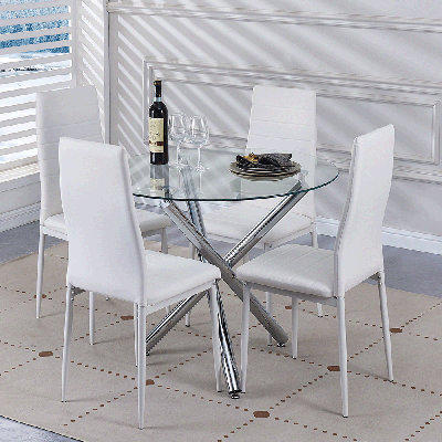 Supat Round Dining Table with Iron Base