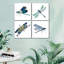 Libellules bleues, reproduction sur toile-1698123327