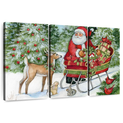 Père Noël et traîneau Woodland