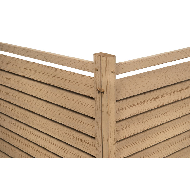 Cedar Color Vinyl Louvered Privacy Screen Panels, 44in H x 36in W