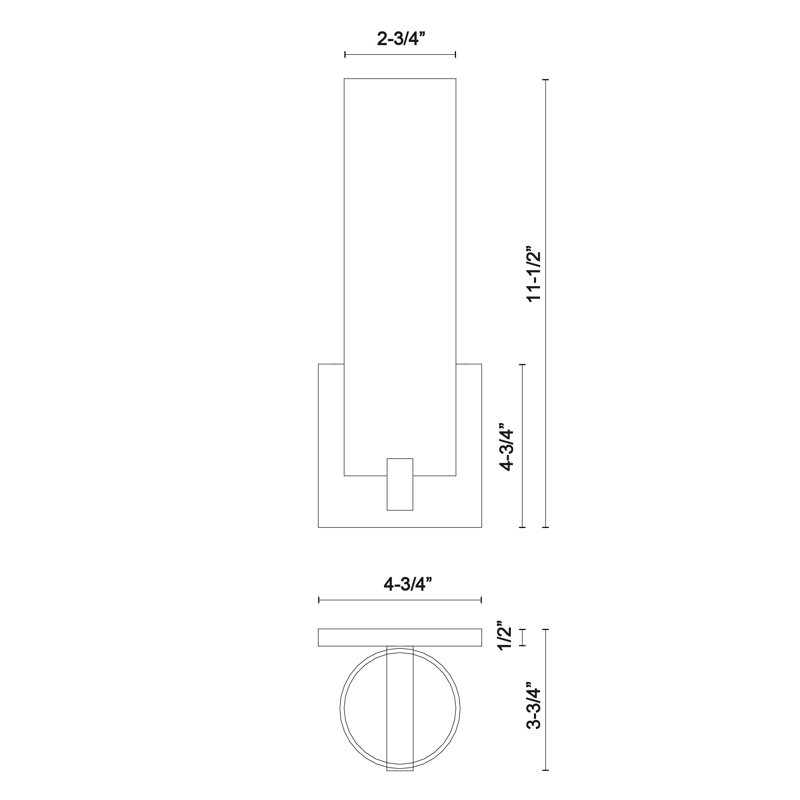 Black Steel LED Wall Sconce with Opal Glass