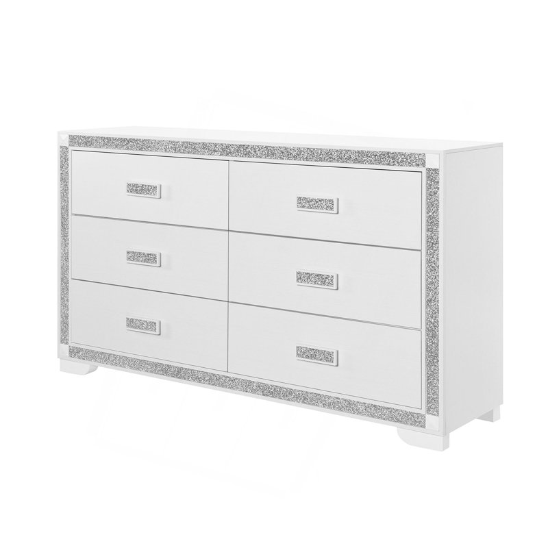 Commode avec garniture décorative, Noir / blanc