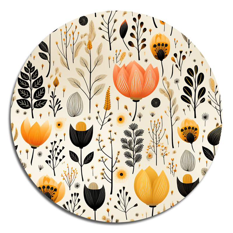 Centre ville - Art floral rond en métal, H 16 po x l 16 po