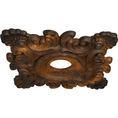 Endurathane Crawley Ceiling Medallion, 18"W x 18"H x 3 1/4"ID x 1 1/2"P (Fits Canopies up to 6 3/4"), Hand-Painted Rust Finish