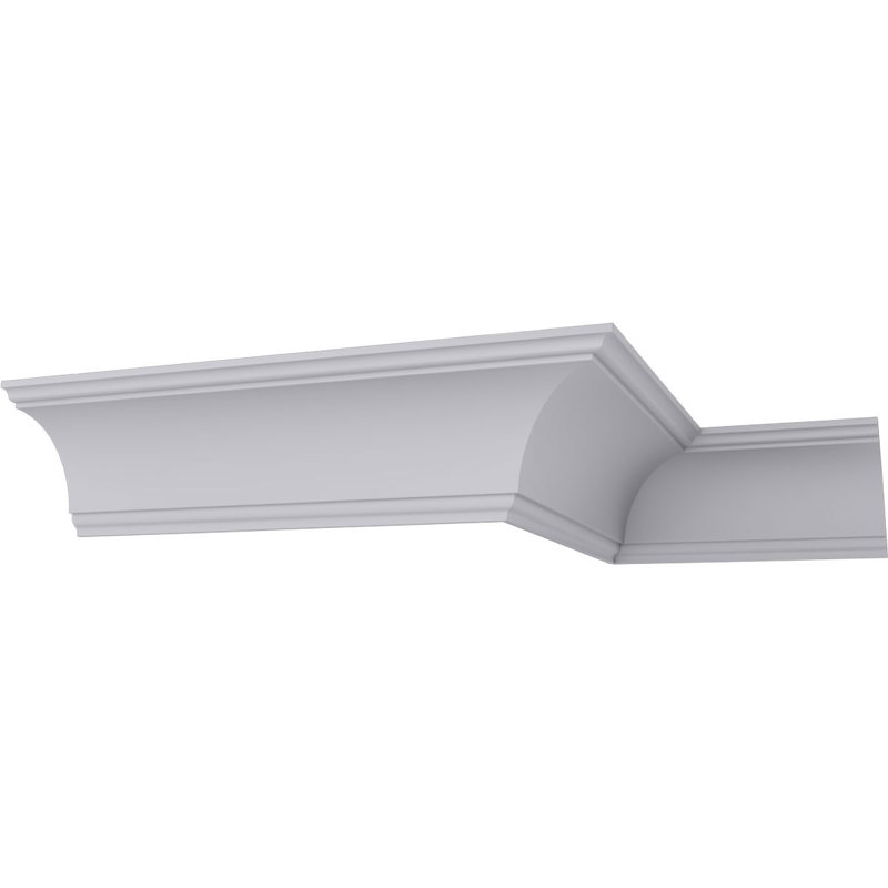 Primed White Polyurethane Geometric Crown Moulding Sample