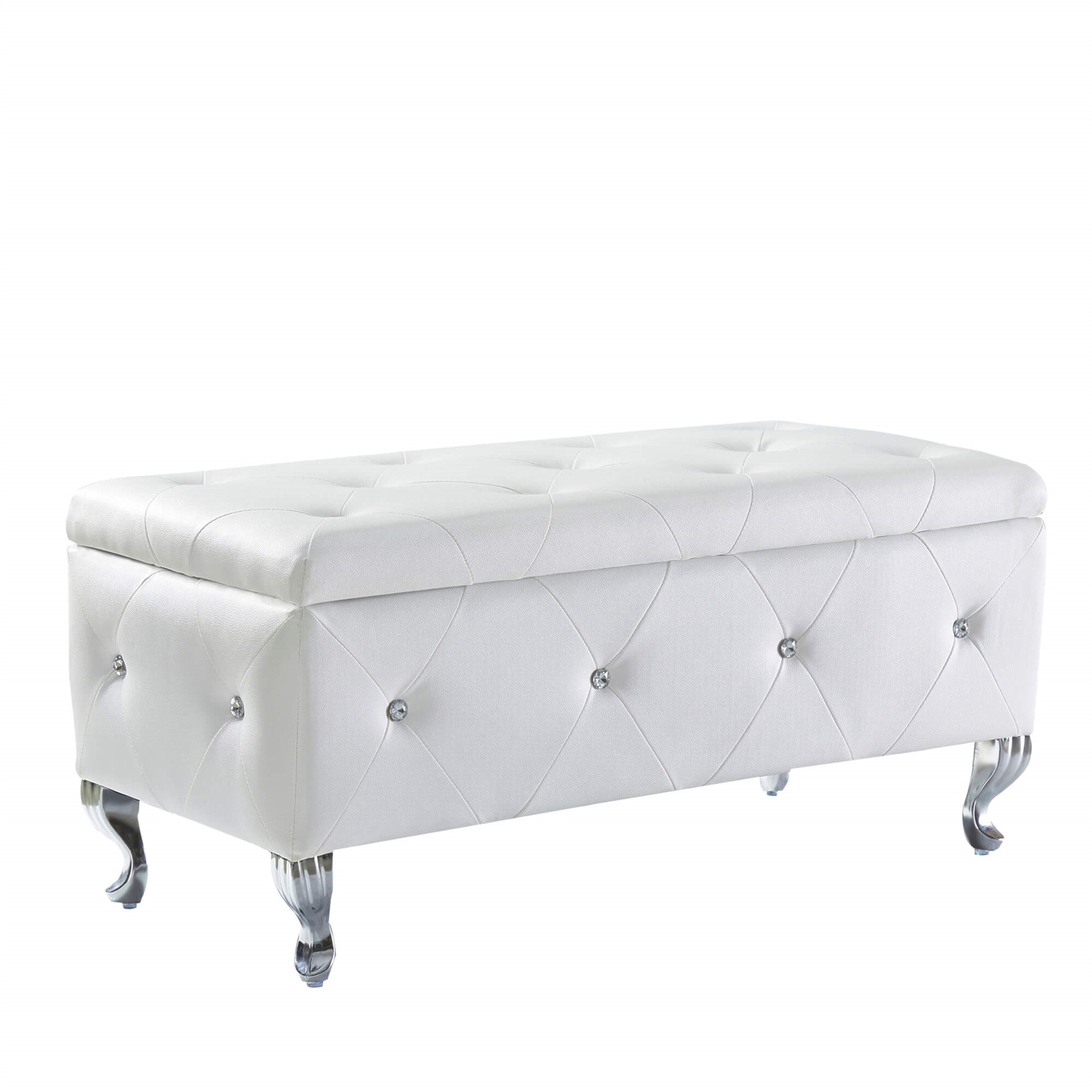 Stylish Faux Leather Upholstered Storage Bench | Wayfair