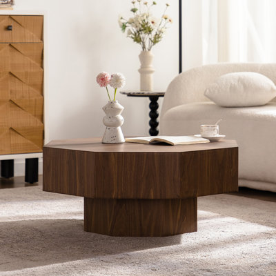 Table basse en bois de forme octogonale pour le salon, la chambre à coucher et le bureau, alliant charme rétro et fonctionnalité moderne.