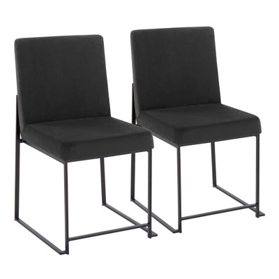 Brieon Black High Back Upholstered Side Chair (Set of 2)