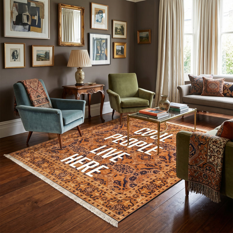 Tapis orange Foundstone Medallion