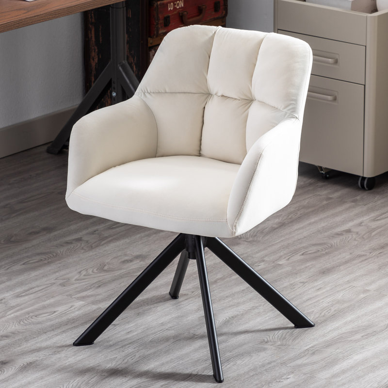 Almedin Task Chair, White Velvet