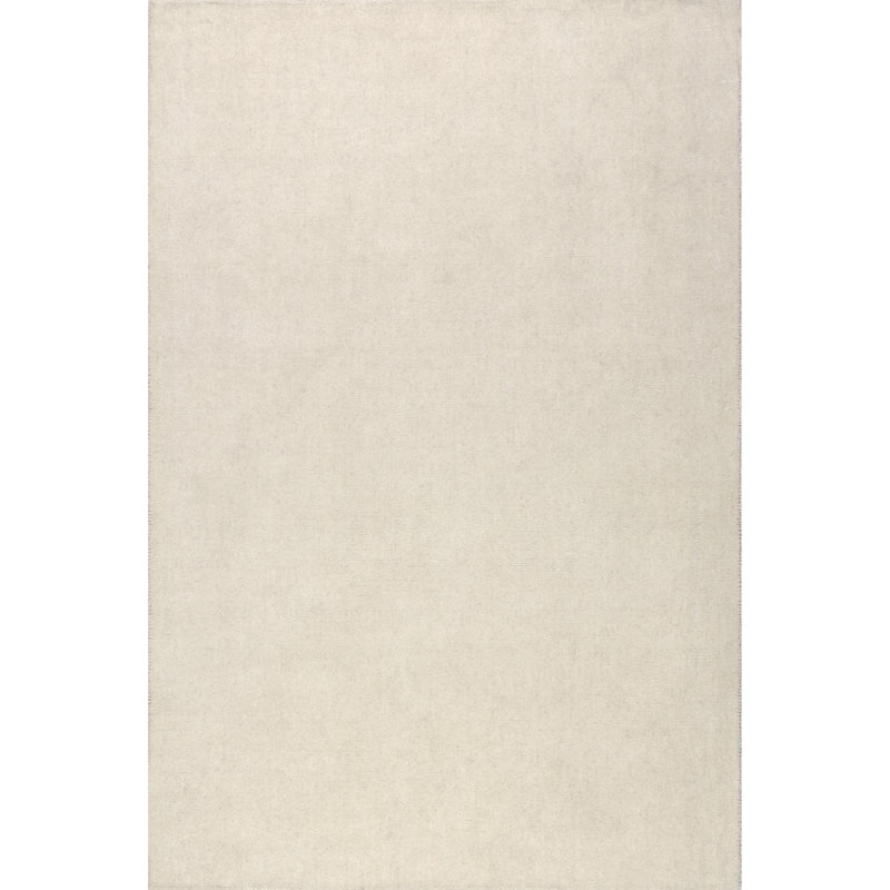 Maru Ivory Handmade Wool Rectangular Area Rug 8' x 10'