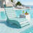 HDPE Patio Chaise Lounge, Waterproof Ergonomic Design with 3-Position Adjustable & Headrest, for Pool, Deck & Beach-94882626