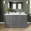 Deborah 60 " W Freestanding Standard Free Standing Single Double Single Vanity Bathroom Vanity With Marble Top with Mirror