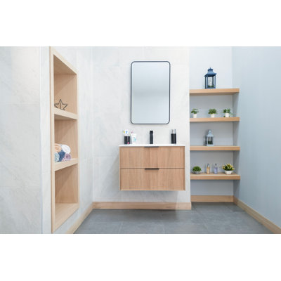 Meuble-lavabo 36 po avec lavabo en porcelaine intégré Celeste