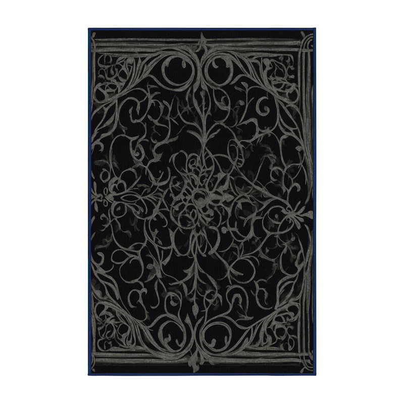 Tapis noir Elegance, Rectangulaire 2 pi x 3 pi