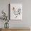 Croquis de coq noir et blanc par Cat Thurman Designs, reproduction d'art