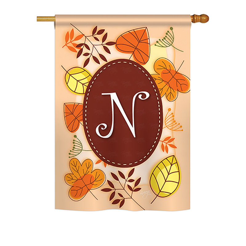 Drapeau de maison en polyester à 2 côtés digramme d’automne, H 18,5 po x l 13 po, N