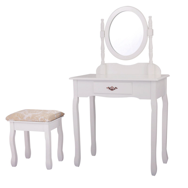 Ensemble coiffeuse avec tabouret et Miroir angelamae