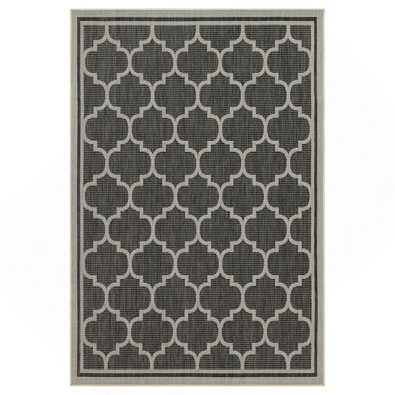 Anthracite 5 Ft. 3 In. X 7 Ft. 3 In. Indoor/Outdoor Area Rug, Rectangle 5'3" x 7'3"