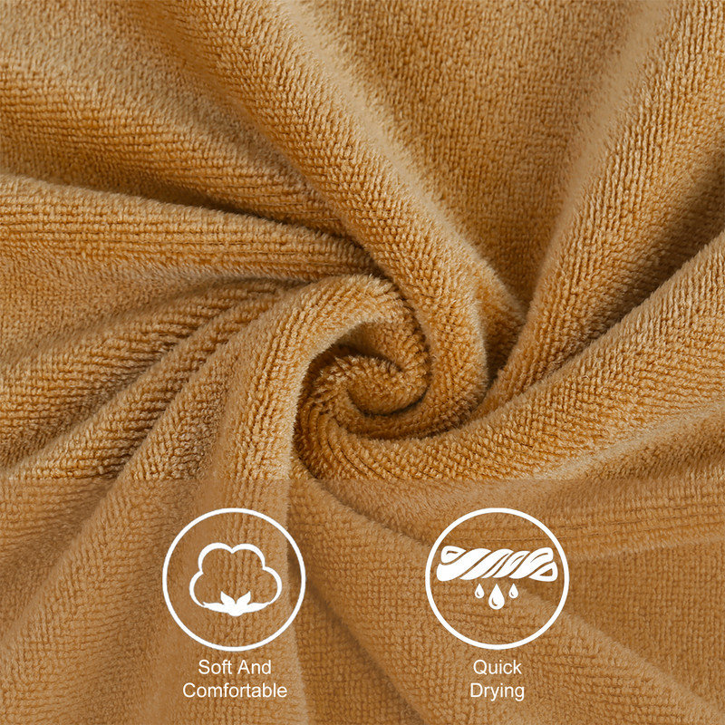 Microfiber Bath Towel Set for Bathroom,4 Pieces 30" x 60", Tan